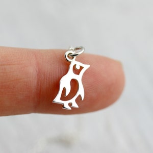 Tiny Penguin Necklace Sterling Silver Tiny Penguin Necklace Penguin Jewelry Penguin Pendant Baby Penguin Arctic Charm Bird Necklace image 1