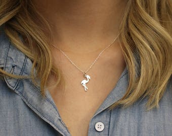Flamingo Necklace, Flamingo Birthday Gift for Girl, Cute Flamingo Bachelorette Necklace for Women, Flamingo Jewelry, Flamingo Outfit