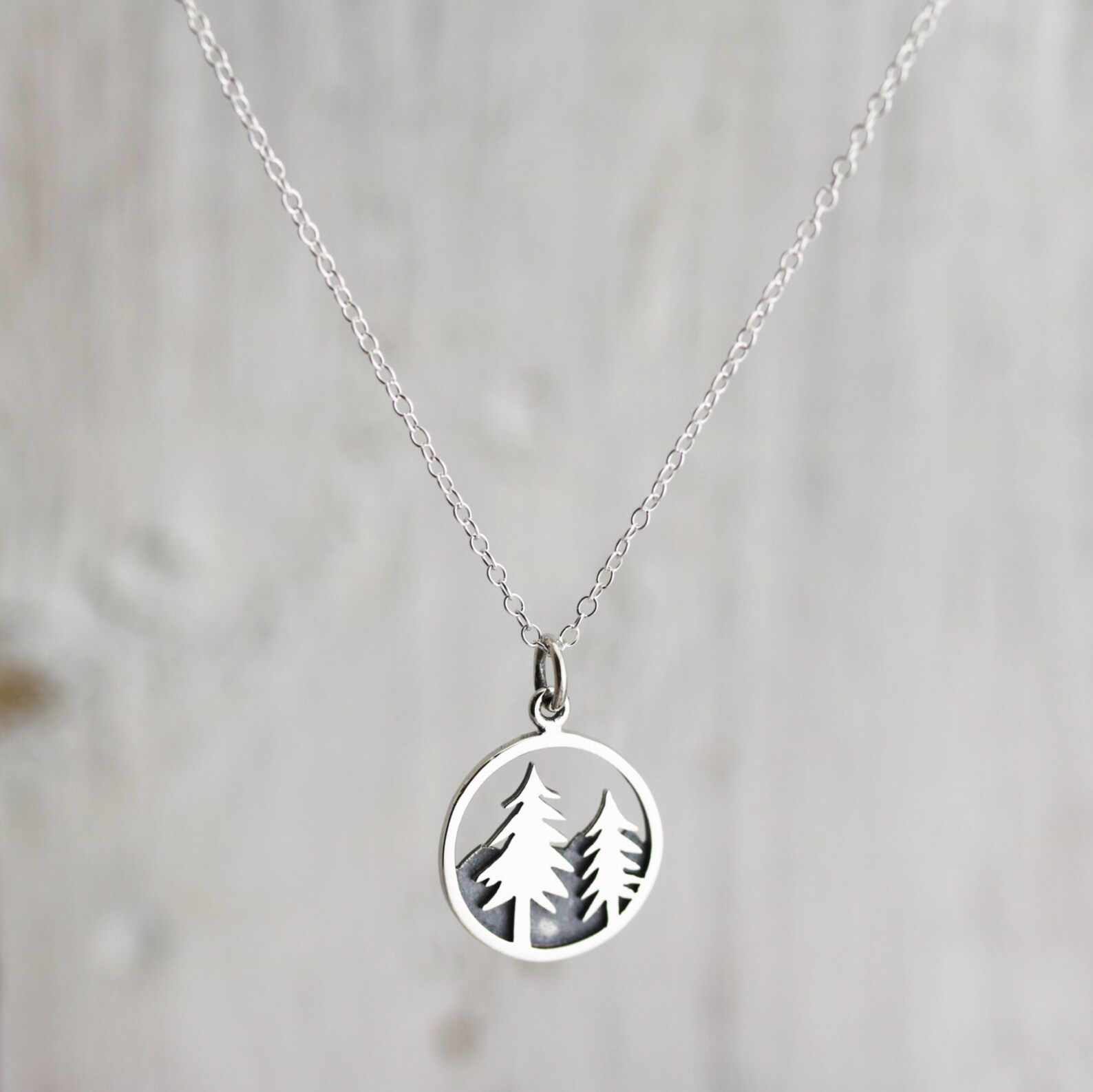 Pine Tree Necklace Wilderness Jewelry Fir Tree Necklace Etsy