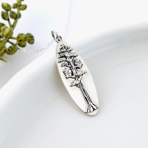 Redwood Tree Jewelry Sterling Silver Sequoia Necklace, Gift for Thru Hiker or Nature Lover, Tree Pendant, Hiking Jewelry Forest for Outdoors