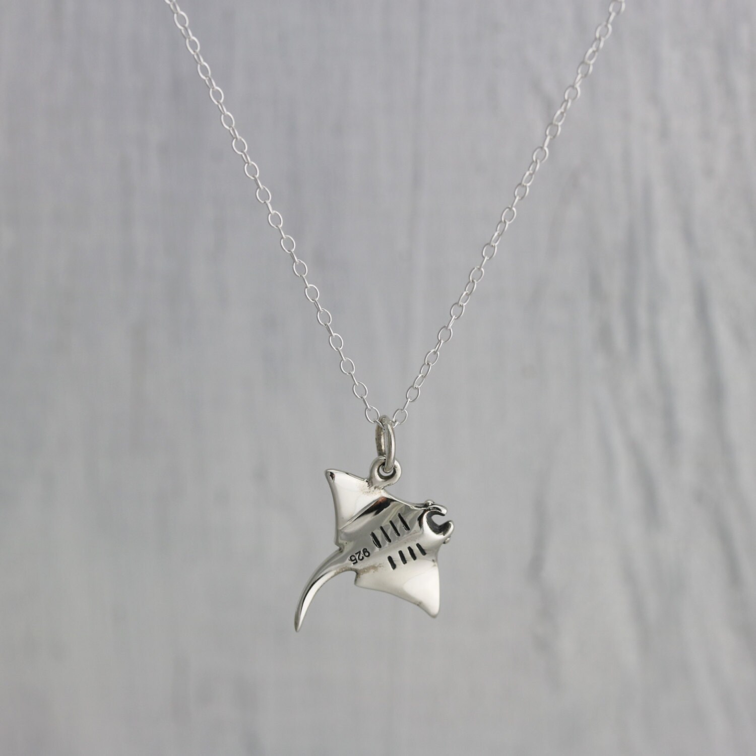 Wave Necklace Beach Jewelry Manta Ray. Manta Ray Jumping Over Ocean Waves Pendant in Sterling Silver on an 18 Inch Cable Chain Wave Necklace Beach Jewelry Manta Ray. Manta Ray Jumping Over Ocean Waves Pendant in Sterling Silver on an 18 Inch Cable Chain