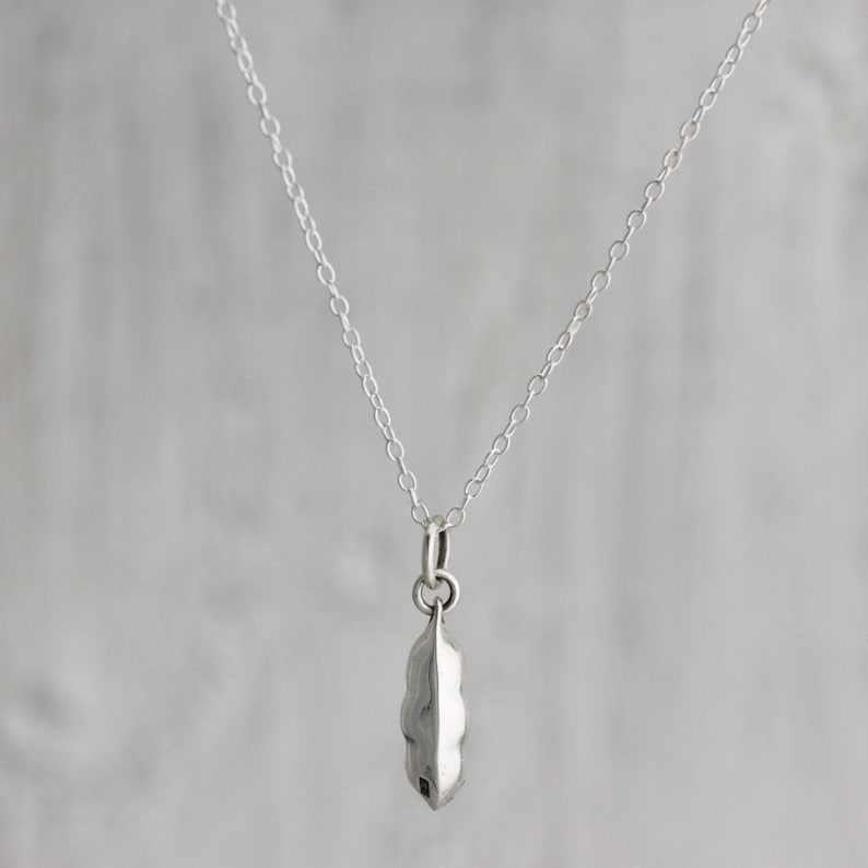 Three Peas in a Pod Necklace - Sterling Silver Three Peas in a Pod Charm - Pea Pod Necklace Triplets Jewelry Best Friends Necklace 3 Peas image 4
