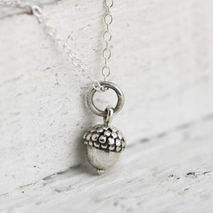 Acorn Necklace - Solid Sterling Silver Tiny Acorn Necklace - Acorn Pendant - Small Acorn Necklace - Acorn Jewelry - Nature Jewelry - Autumn