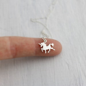 Unicorn Necklace Sterling Silver Tiny Unicorn Necklace Unicorn Lover Gift Unicorn Jewelry Unicorn Birthday Girls Unicorn Pendant image 3