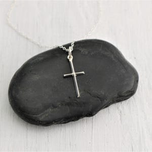 Sterling Silver Cross Necklace, Dainty Cross Christian Gifts for Women, Christian Cross Pendant Baptism Gifts, Confirmation Gift for Girls