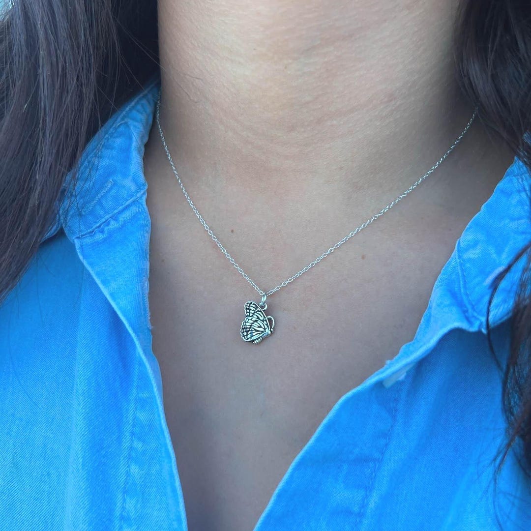 Dainty Butterfly Necklace, Sterling Silver Butterfly Jewelry