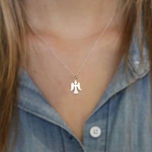 Tiny Angel Necklace - Guardian Angel Necklace - Sterling Silver Angel Charm - Confirmation Gift - Baptism Gift - First Communion Gift