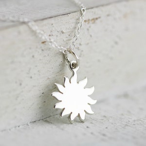 Tiny Sun Necklace Sterling Silver Sun Necklace Sunburst Necklace Sun ...
