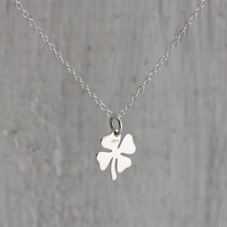 Cadeaux porte-bonheur, collier trèfle à quatre feuilles en argent breloques porte-bonheur, bijoux feuille de trèfle, collier porte-bonheur collier trèfle en argent sterling image 5