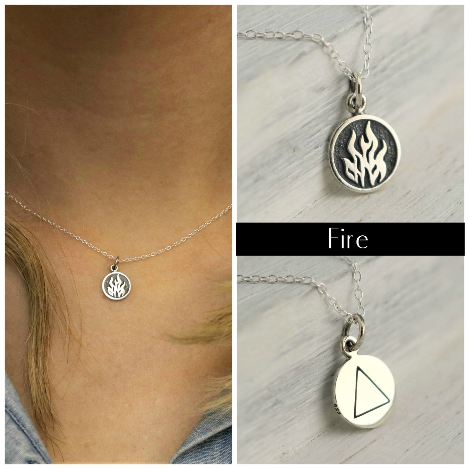 Air Element Necklace 4 Elements Symbol for Air Symbol Etsy