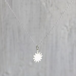 Tiny Sun Necklace Sterling Silver Sun Necklace Sunburst Necklace Sun ...