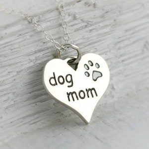 Dog Lover Gift for Dog Mom Necklace, Animal Jewelry for Veterinarian Gift, Dog Paw Print Heart Pendant, Dog Owner Gift for New Puppy Mom image 1