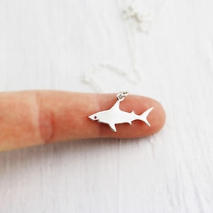 Silver Shark Necklace - Sterling Silver Shark Charm Necklace - Great White Shark Necklace - Silver Shark Charm  Shark Pendant  Shark Jewelry