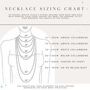 a diagram of a necklace size chart