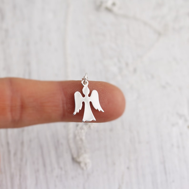 Tiny Angel Necklace Guardian Angel Necklace Sterling Etsy Australia