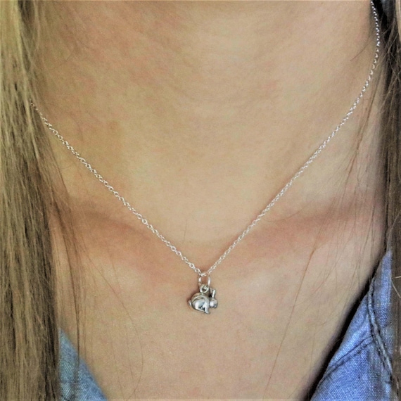 XIXLES Collana in argento sterling 925, con ciondolo a forma di cane/gatto/ coniglio/balena/colibrì, regalo per donne ragazze mamma, Argento sterling, Pietra di luna