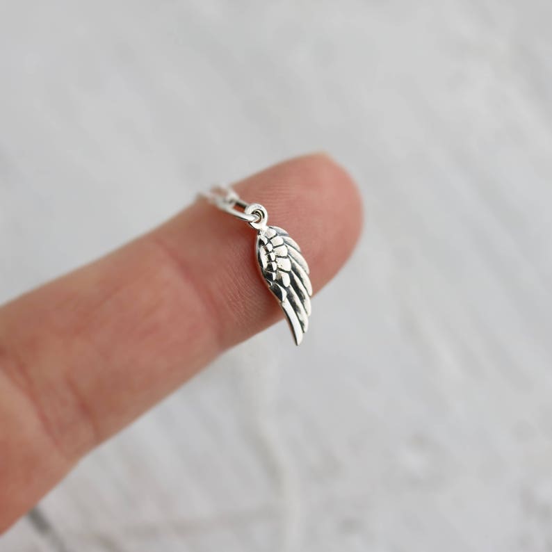 Angel Wing Jewelry Sterling Silver Angel Wing Necklace Silver, Sympathy Gift Necklace, Infant Loss Jewelry, Miscarriage Necklace image 2