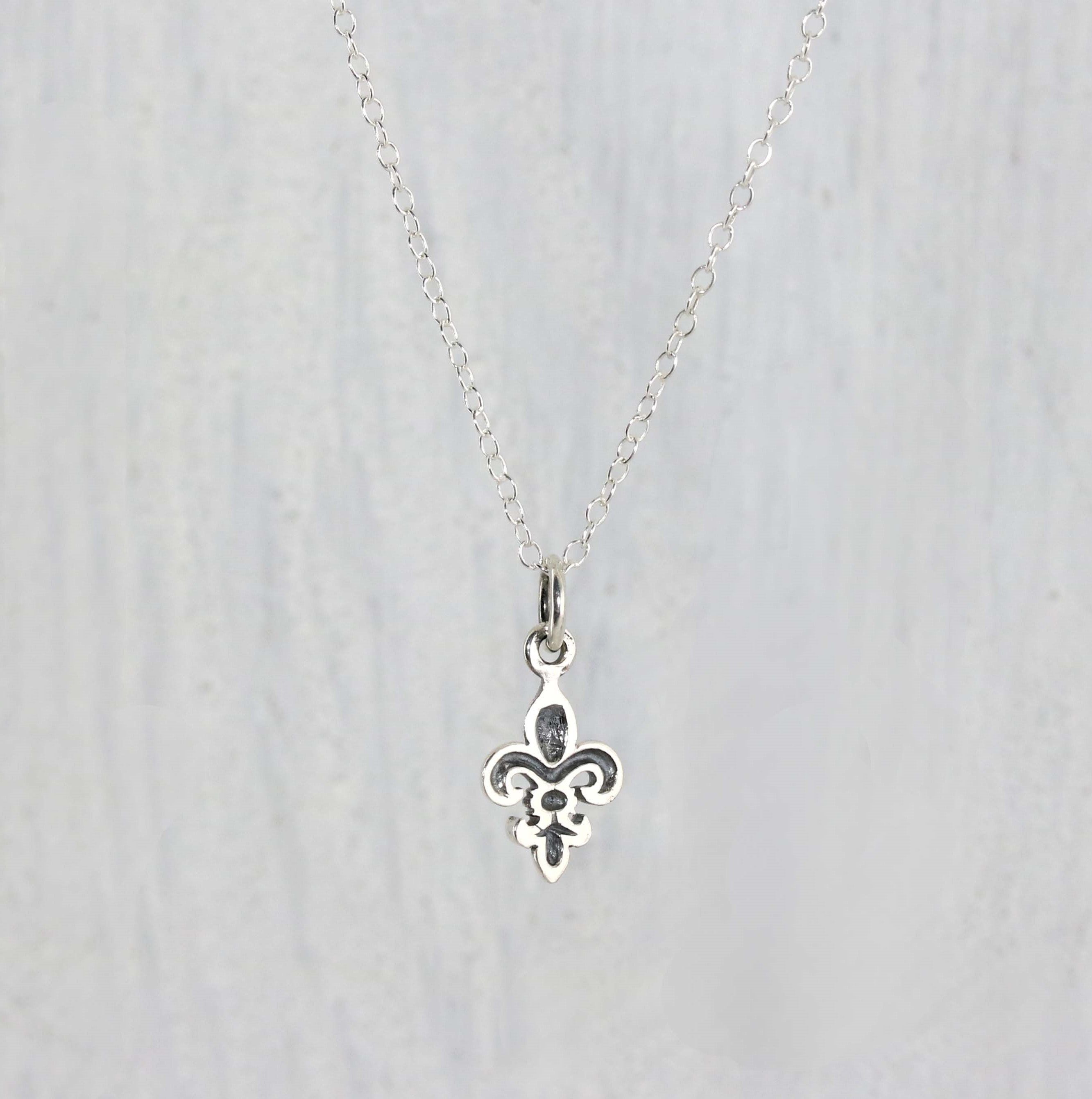 Fleur De Lis Jewelry Sterling Silver Fleur De Lis Necklace Etsy