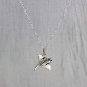 Manta Ray Necklace - Sterling Silver Stingray Necklace - Sea Creature Jewelry - Ocean Jewelry - Stingray Charm - Manta Ray Charm - Sea Charm