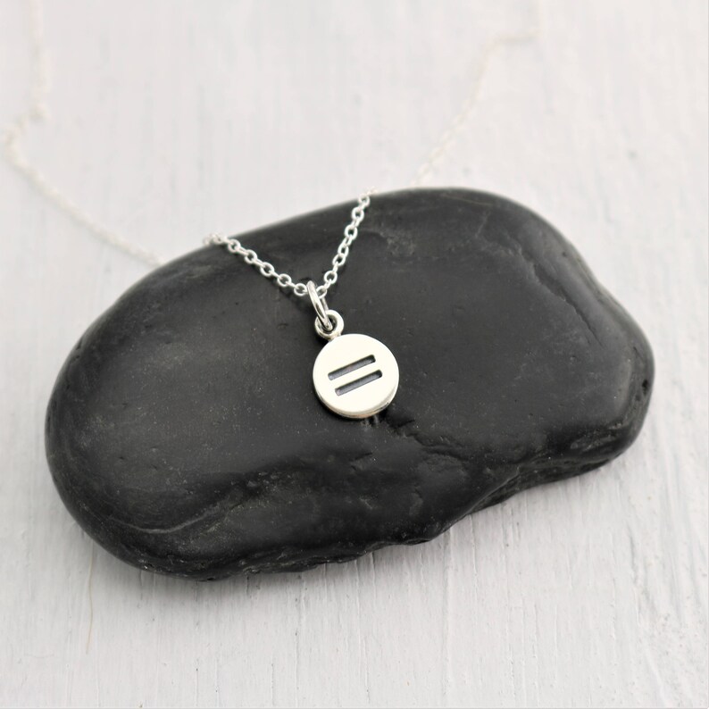 Silver Equal Symbol Necklace Gay Pride Jewelry LGBT Gifts Etsy