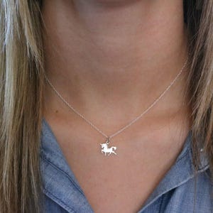 Unicorn Necklace - Sterling Silver Tiny Unicorn Necklace - Unicorn Lover Gift - Unicorn Jewelry - Unicorn Birthday - Girls Unicorn Pendant