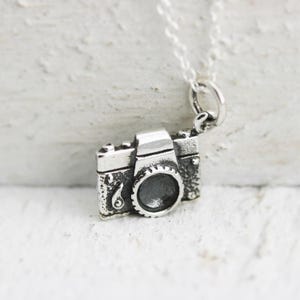 Camera Necklace - Sterling Silver Camera Necklace - Tiny Camera Necklace  Photographer Gift  Traveler Jewelry  Camera Jewelry  Photography