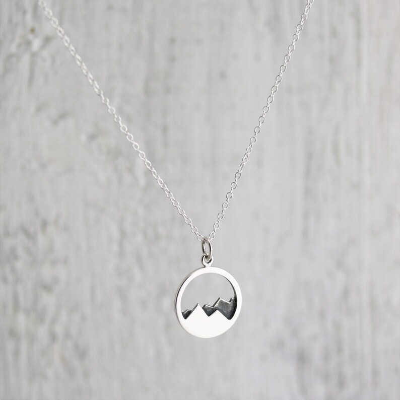 Mountain Necklace Sterling Silver Mountain Range Necklace Etsy
