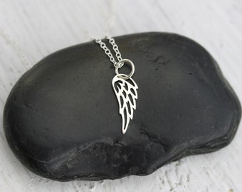 Tiny Angel Wing Necklace - Sterling Silver Angel Wing Necklace - Small Wing Necklace - Bird Wing Necklace - Silver Wing Necklace - Tiny Wing