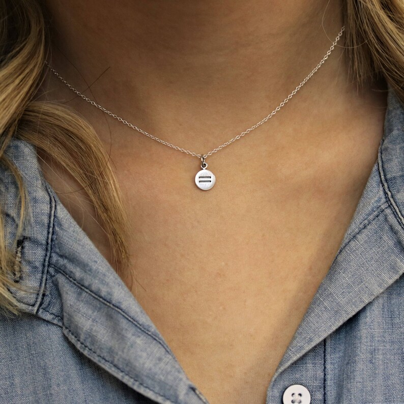Silver Equal Symbol Necklace Gay Pride Jewelry LGBT Gifts Etsy