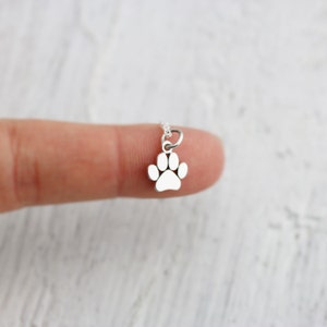 Paw Print Necklace Sterling Silver Paw Print Necklace Tiny Pawprint Necklace Cat Dog Lovers Jewelry Pet Memorial Necklace Pet Jewelry image 3