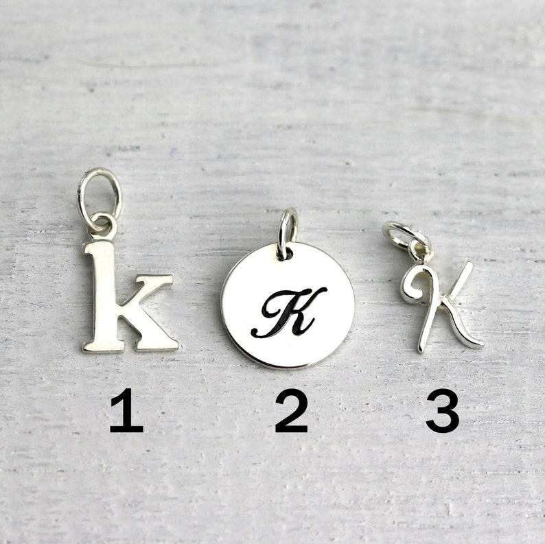 Initial Letter Charm Add On Sterling Silver Initial Charm Personalize It image 2