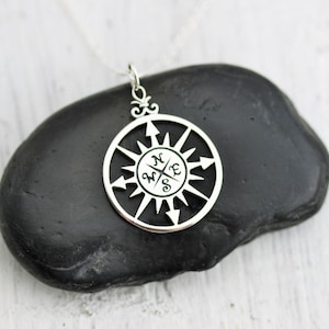 Compass Necklace - Sterling Silver Compass Rose Necklace - Compass Pendant - Graduation Gift - Nautical Necklace - Journey Necklace - Travel