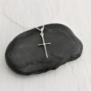 Sterling Silver Cross Necklace, Dainty Cross Christian Gifts for Women, Christian Cross Pendant Baptism Gifts, Confirmation Gift for Girls