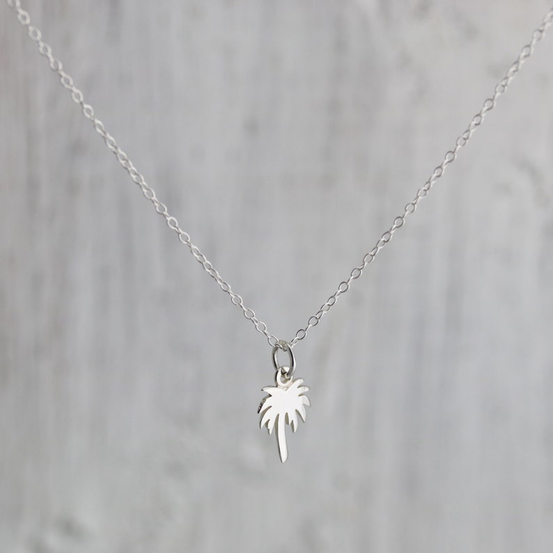 sterling silver palm tree necklace