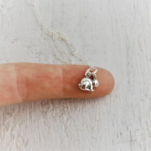 Tiny Rabbit Lover Gift, Tiny Bunny Necklace, Sterling Silver Bunny Jewelry, Silver Rabbit Necklace, Rabbit Jewelry for Loss of Pet Jewelry