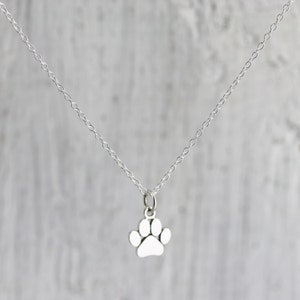 Paw Print Necklace Sterling Silver Paw Print Necklace Tiny Pawprint Necklace Cat Dog Lovers Jewelry Pet Memorial Necklace Pet Jewelry image 4