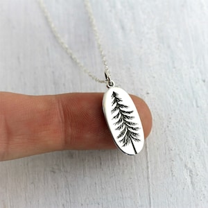 Sterling Silver Tree Necklace, Pine Tree Necklace, Pine Tree Jewelry, Pine Tree Pendant, Woodland Jewelry, Hiking Gift for Hiker, Evergreen image 2