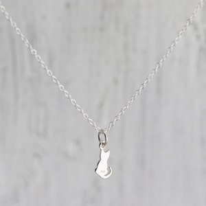 sterling silver kitty necklace