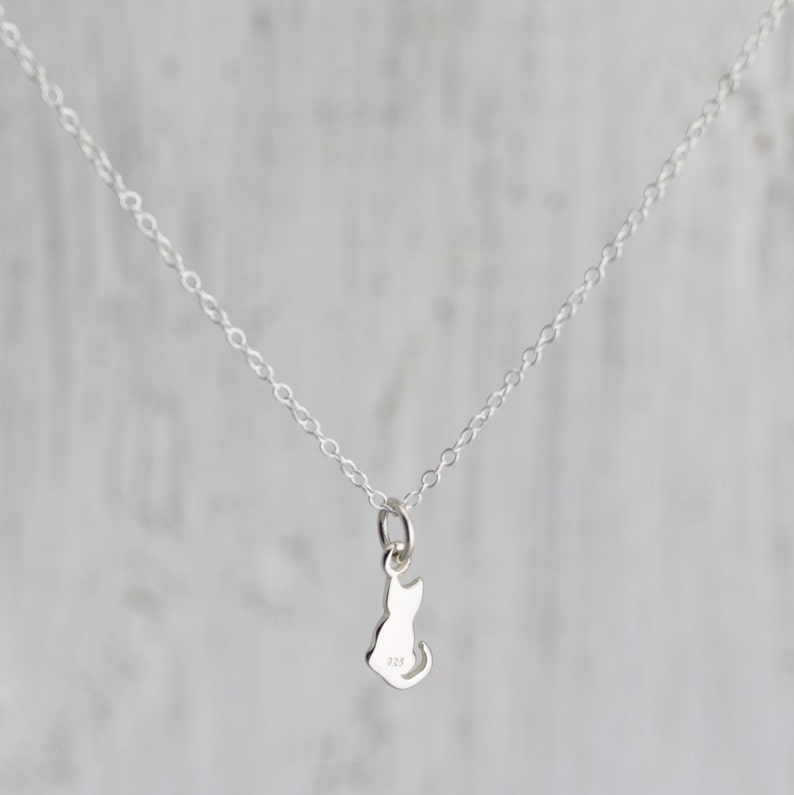 sterling silver kitty necklace