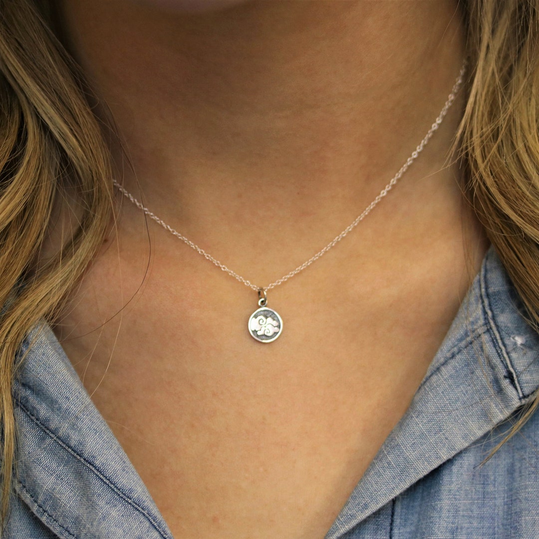 Air Element Necklace, 4 Elements Symbol for Air Symbol Necklace for Gemini, Libra, Aquarius