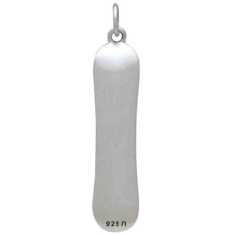 a white bottle with a chain on a white background