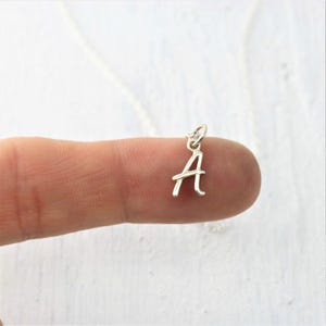 Letter Necklace, Sterling Silver Initial Necklace, Initial Jewelry, Small Initial Necklace, Cursive Initial Necklace, Personalized Jewelry