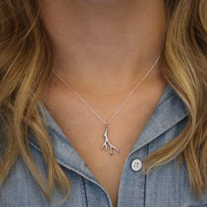 Antler Necklace, Sterling Silver Antler Gift for Hunter Gifts for Women, Antler Shed, Deer Antler Necklace, Talisman Pendant, Antler Jewelry