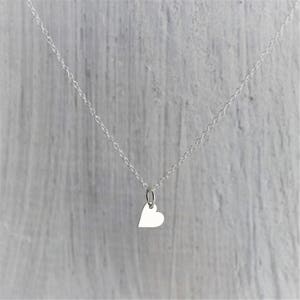 Tiny Heart Necklace Sterling Silver, Tiny Heart Pendant, Present for Flower Girl Gift for Flower Girl, Dainty Heart Necklace, Little Heart image 4