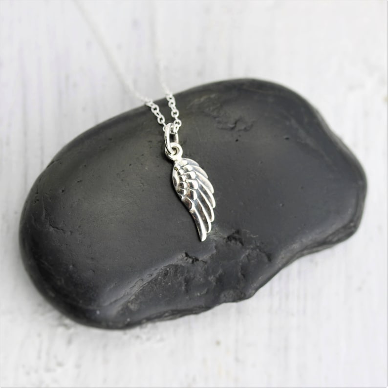 Angel Wing Jewelry Sterling Silver Angel Wing Necklace Silver, Sympathy Gift Necklace, Infant Loss Jewelry, Miscarriage Necklace image 3