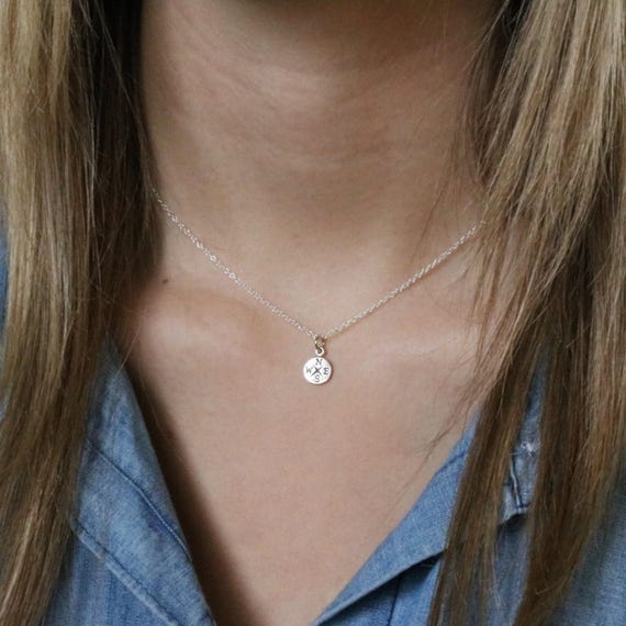 Dainty compass necklace discount