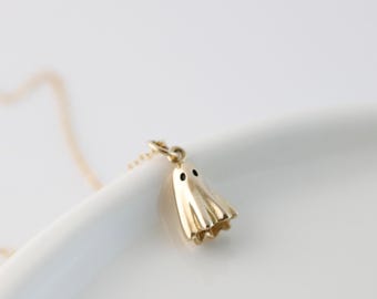 Kleine Gold Geist Halskette für Halloween Geschenk, gruseliger Schmuck für Frauen, niedlich und Halloween Geist Anhänger für die Schichtung Halskette Mädchen