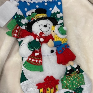 Snowman Kisses Bucilla Stocking