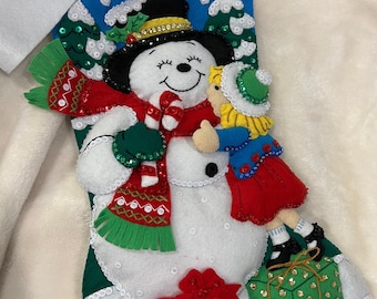 Snowman Kisses Bucilla Stocking