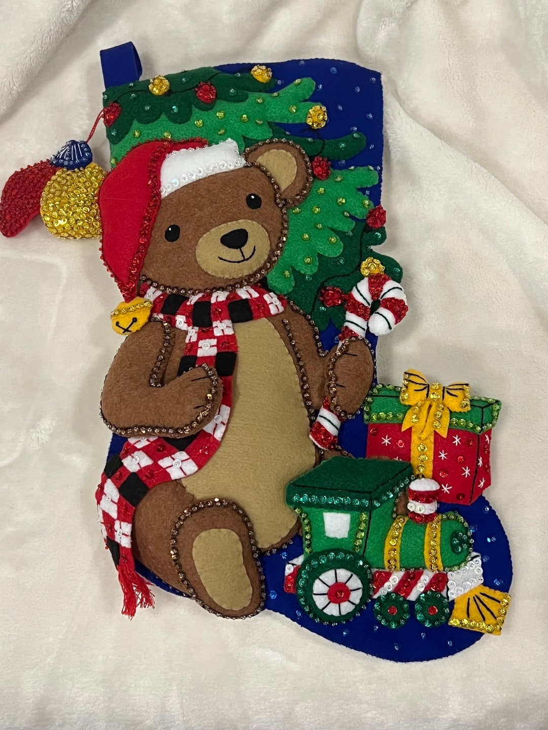Teddy Bear Bucilla Stocking - Etsy